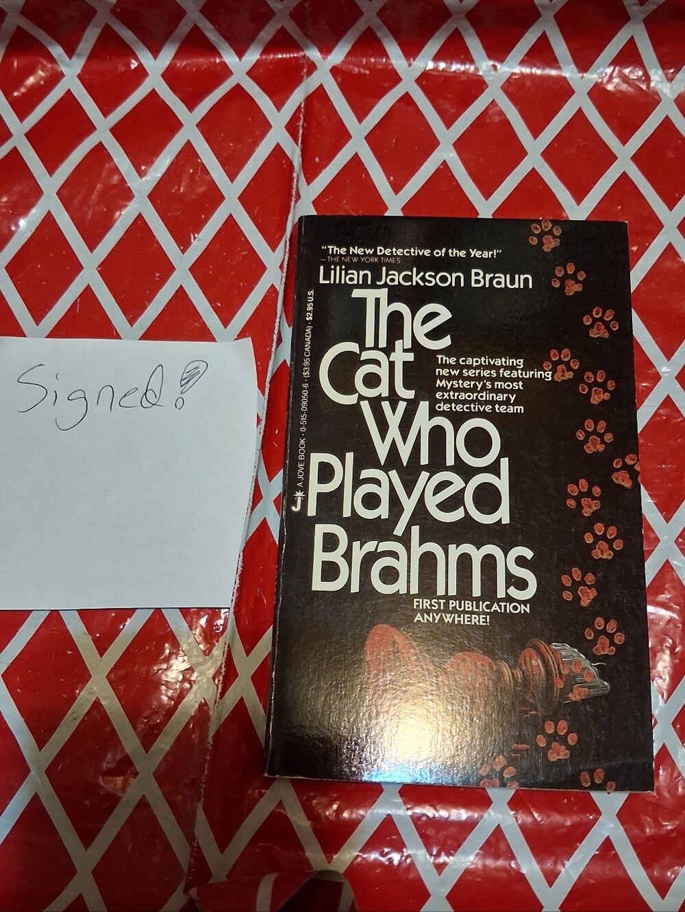 The Cat Who Played Brahms by Lilian Jackson Braun Signed by the author and KOKO